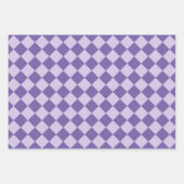 Paarse ruitpatroon van Checker Inpakpapier Vel (Voorkant 2)