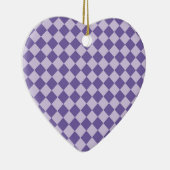 Paarse ruitpatroon van Checker Keramisch Ornament (Rechts)