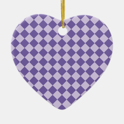 Paarse ruitpatroon van Checker Keramisch Ornament (Voorkant)