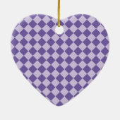 Paarse ruitpatroon van Checker Keramisch Ornament (Achterkant)