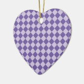 Paarse ruitpatroon van Checker Keramisch Ornament (Links)