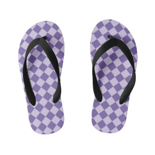 Paarse ruitpatroon van Checker Kinder Teenslippers