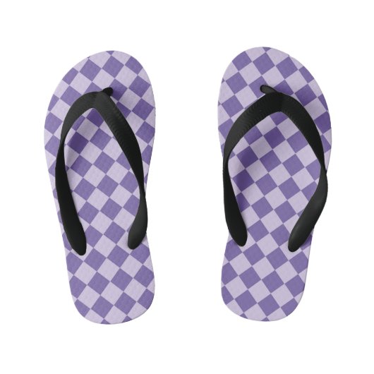 Paarse ruitpatroon van Checker Kinder Teenslippers (Voetbed)