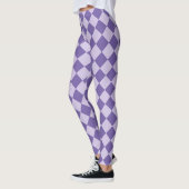 Paarse ruitpatroon van Checker Leggings (Links)