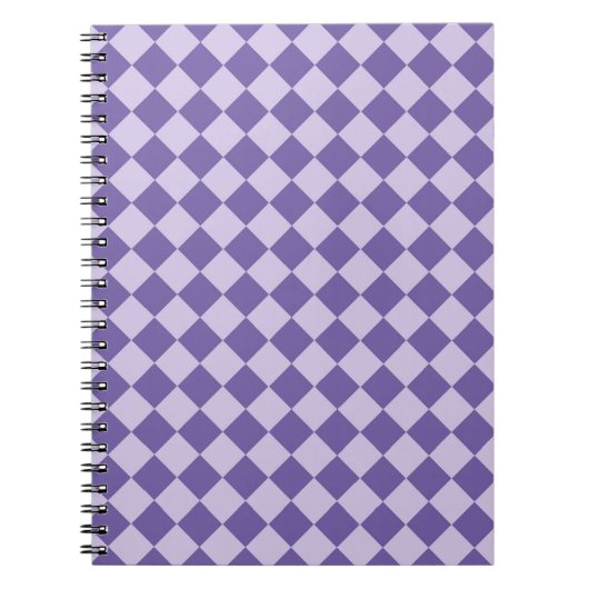Paarse ruitpatroon van Checker Notitieboek (Voorkant)