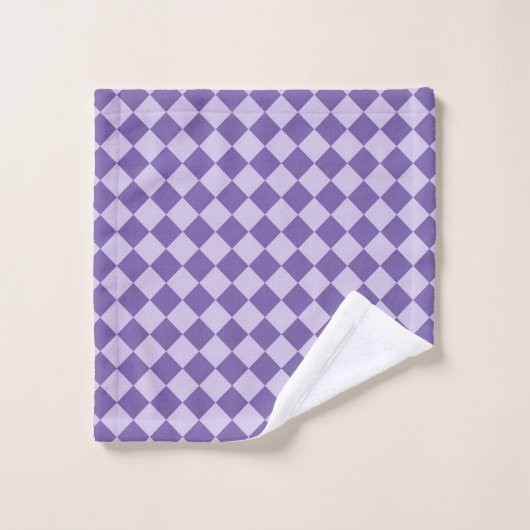 Paarse ruitpatroon van Checker Washandje (Wasdoekje)
