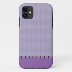 Paarse Ruitvormige Design-draagtas iPhone 11 Hoesje
