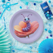 Paarse rups papieren bordje (Feest)