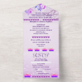 Paarse Rurale Bloemige Trouw Uitnodiging (Binnen)