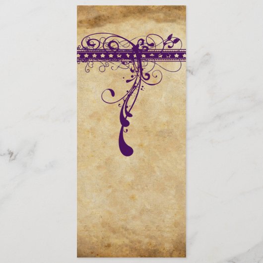 Paarse Rustic Backyard of Medieval Renaissance Menu (Achterkant)