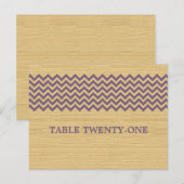 Paarse Rustic Chevron Table Number Briefkaart (Voorkant / Achterkant)