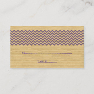 Paarse Rustic Chevron Wedding Place Card Plaatskaartje
