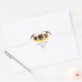 Paarse Rustic Chic Lace Sunflower Wedding Hart Sticker (Envelop)