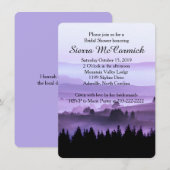 Paarse Rustic Mountain Bridal Shower Kaart (Voorkant / Achterkant)