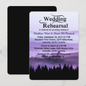 Paarse Rustic Mountain Wedding Rehearsal Dinner Kaart (Voorkant / Achterkant)