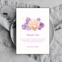 Paarse Rustic Pearl Seashell Baby shower