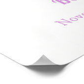 Paarse Rustic Pearl Seashell Baby shower Welkom Poster (Hoek)