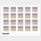 Paarse Rustic Quatrefoil Save the Date Stickers (Vel)