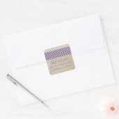 Paarse Rustic Quatrefoil Save the Date Stickers (Envelop)