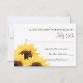 PAARSE RUSTIC SUNFLOWER RSVP-KAART RSVP KAARTJE (Achterkant)