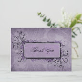 Paarse Rustic Vintage Wedding Bedankkaart (Staand voorkant)