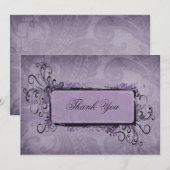 Paarse Rustic Vintage Wedding Bedankkaart (Voorkant / Achterkant)