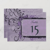 Paarse Rustic Vintage Wedding Briefkaart (Voorkant / Achterkant)