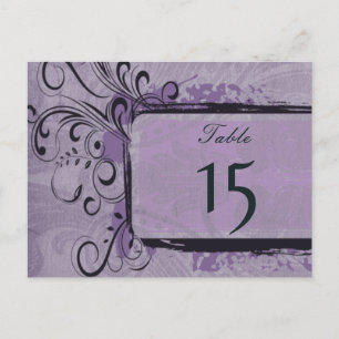 Paarse Rustic Vintage Wedding Briefkaart