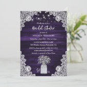 Paarse Rustic Wood Baby's Vrijgezellenfeest Kaart (Staand voorkant)