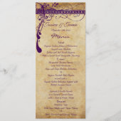 Paarse Rustieke Achtertuin of Middeleeuwse Renaiss Menu (Voorkant)