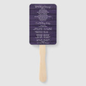 Paarse Rustieke Bloemenslinger Lichtslingers Trouw Handwaaier (Achterkant)