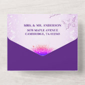 Paarse Rustieke Bloemige Trouw Uitnodiging (Achterkant)