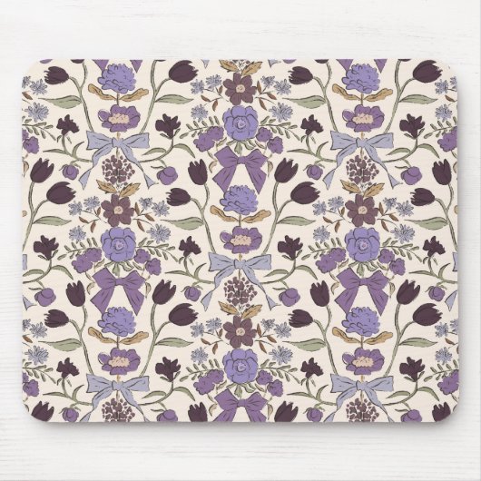 Paarse rustieke bogen en bloesems muismat (Voorkant)