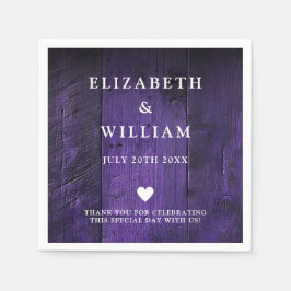 Paarse rustieke Boho Barn Wood Country Wedding Servet