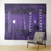 Paarse Rustieke Boho Schuur Hout Photo Booth Achte Wandkleed (In Situ (horizontaal))