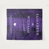 Paarse Rustieke Boho Schuur Hout Photo Booth Achte Wandkleed (Voorkant (horizontaal))