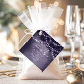 Paarse rustieke boomluifel lichten Woodland bruilo Bedankjes Labels