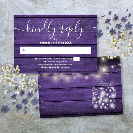 Paarse Rustieke Houten Slingerlichtjes Metselpotte RSVP Kaartje