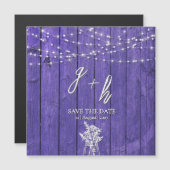 Paarse rustieke houten strijkverlichting Boho Maso (Voorkant / Achterkant)