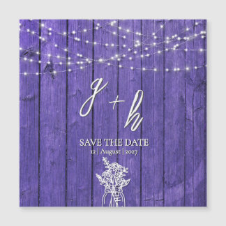 Paarse rustieke houten strijkverlichting Boho Maso