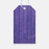 Paarse rustieke houten strijkverlichting Boho Maso Cadeaulabel (Achterkant)