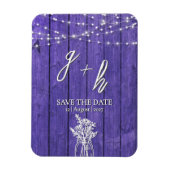 Paarse rustieke houten strijkverlichting Boho Maso Magneet (Verticaal)