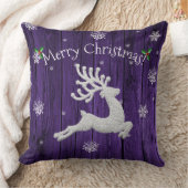 Paarse Rustieke Kerst Rendier Worp Kussen (Deken)