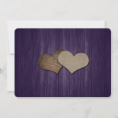 Paarse Rustieke Mason Jar String Lights Hout Weddi Save The Date (Achterkant)