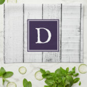 Paarse rustieke monogram handdoek (Gevouwen)