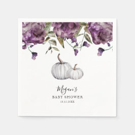 Paarse rustieke pompoen Herfst Baby shower Servet