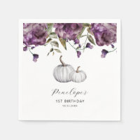 Paarse rustieke pompoen Herfst verjaardagsfeestje