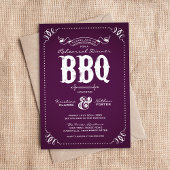 Paarse rustieke repetitie diner BBQ Kaart