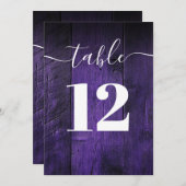 Paarse rustieke schuur hout Boho tafel nummer Kaart (Voorkant / Achterkant)
