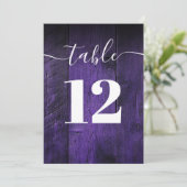 Paarse rustieke schuur hout Boho tafel nummer Kaart (Staand voorkant)